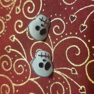 COPY - Small Enameled Skull Stud Earrings